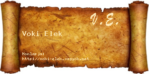 Voki Elek névjegykártya